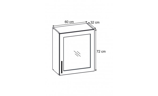 PAKALPOTĀ VIRTUVES KABINETS UOW 60 BELLA GRAPHITE SUPER MAT